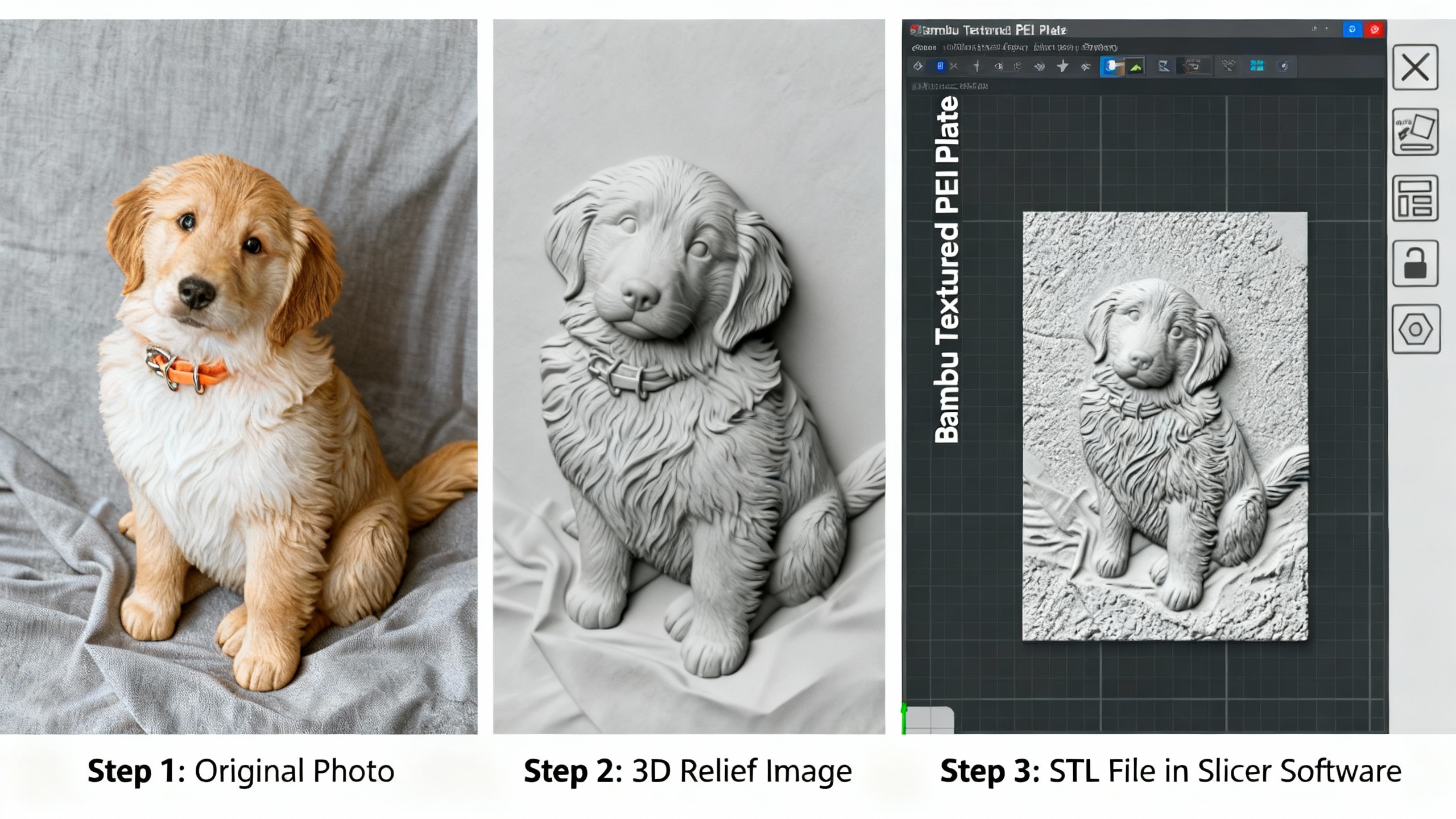 3D Relief Tutorial - Step by step process from original photo to STL file